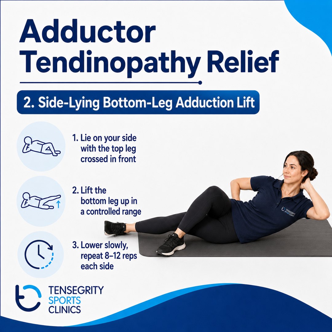 Side lying adduction lift, exercise 2 for adductor tendinopathy