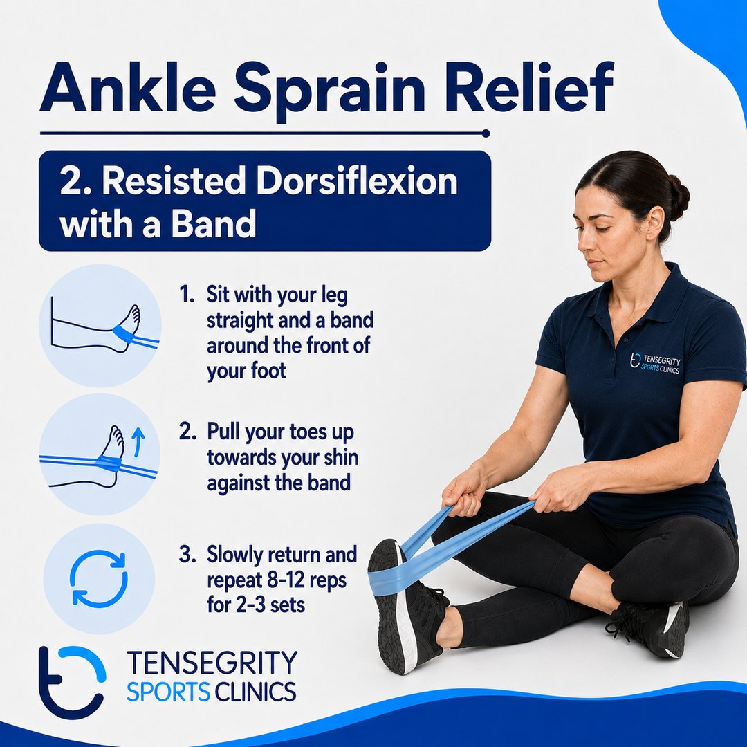 Resisted dorsiflexion, exercise 2 for an ankle sprain