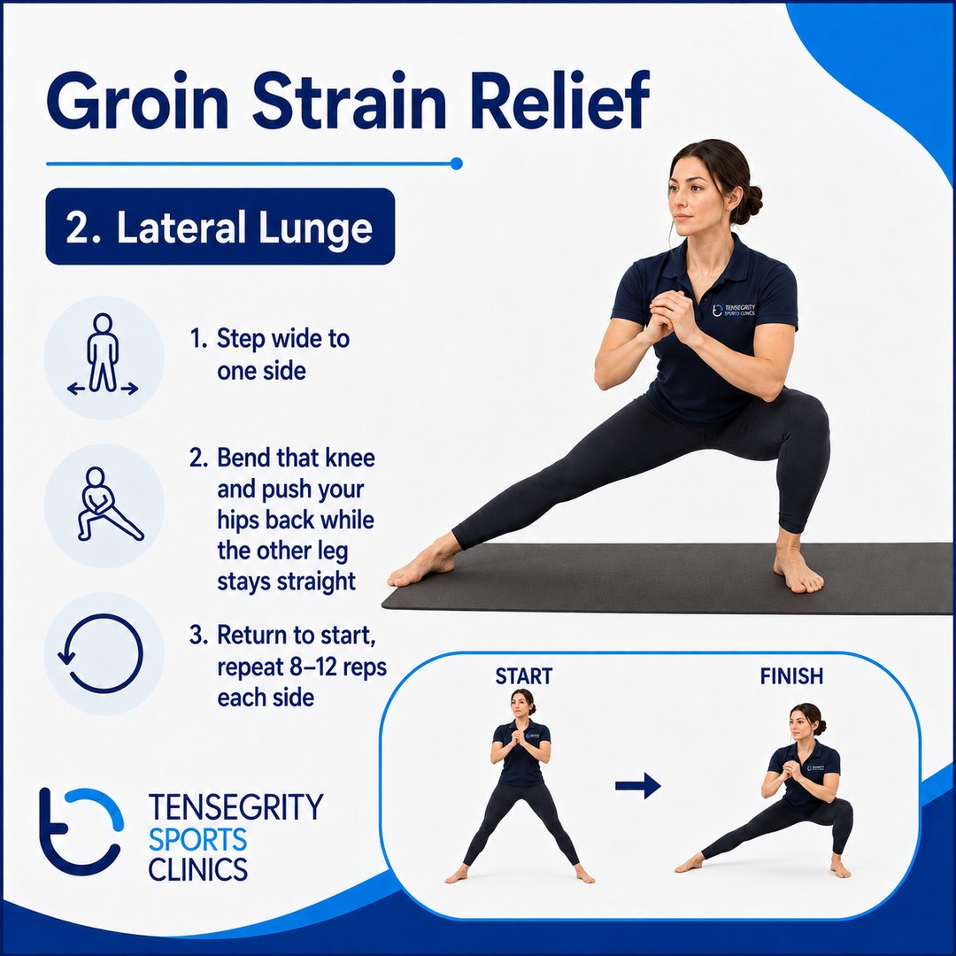 Lateral lunge, exercise 2 for a groin strain
