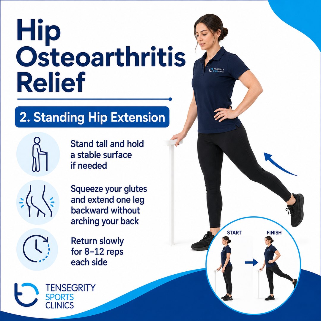 Standing hip extension, exercise 2 for hip arthritis