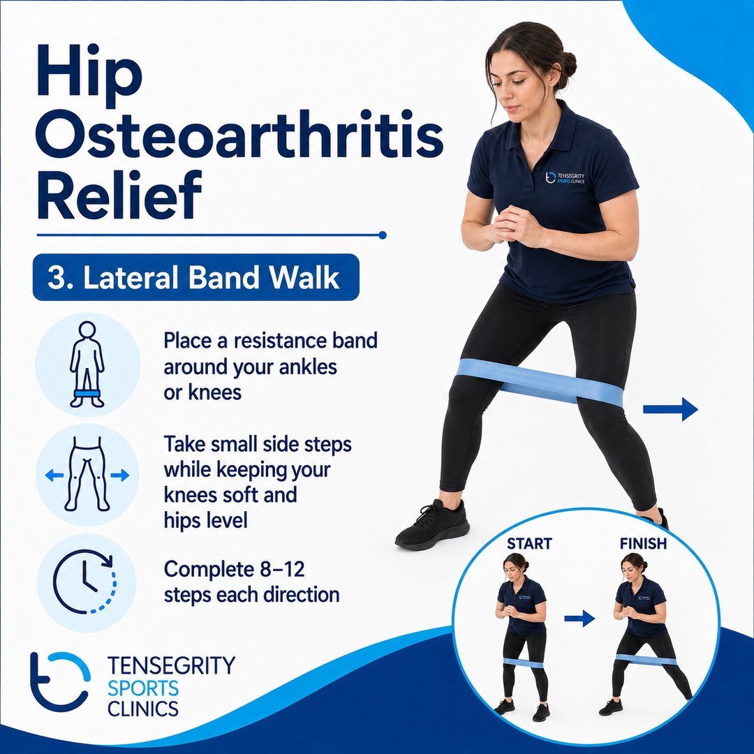 Lateral band walk, exercise 3 for hip arthritis