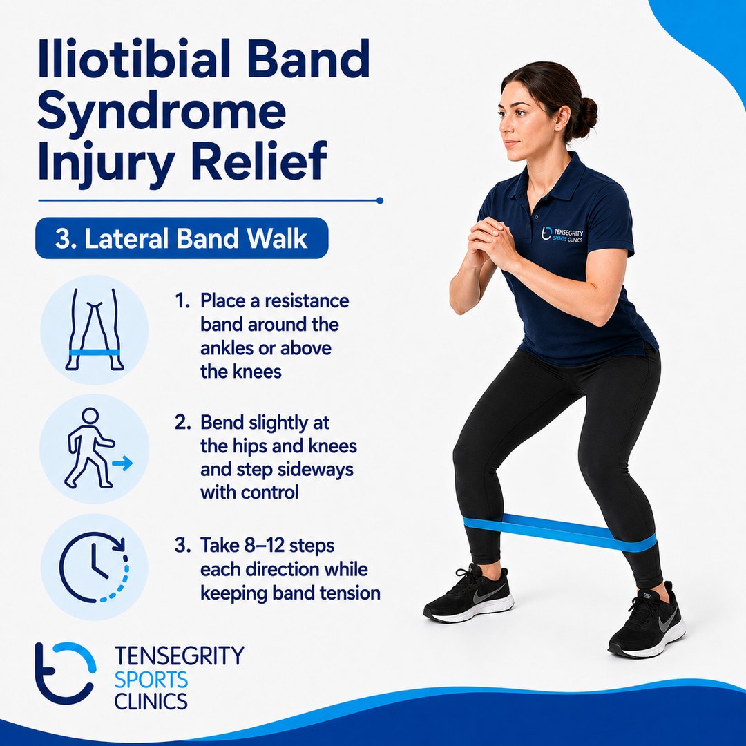 Lateral band walk, exercise 3 for ITB syndrome