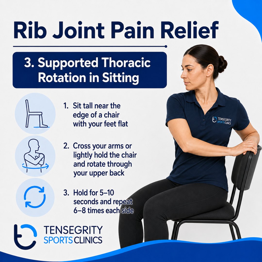 Supported thoracic rotation, exercise 3 for rib joint pain
