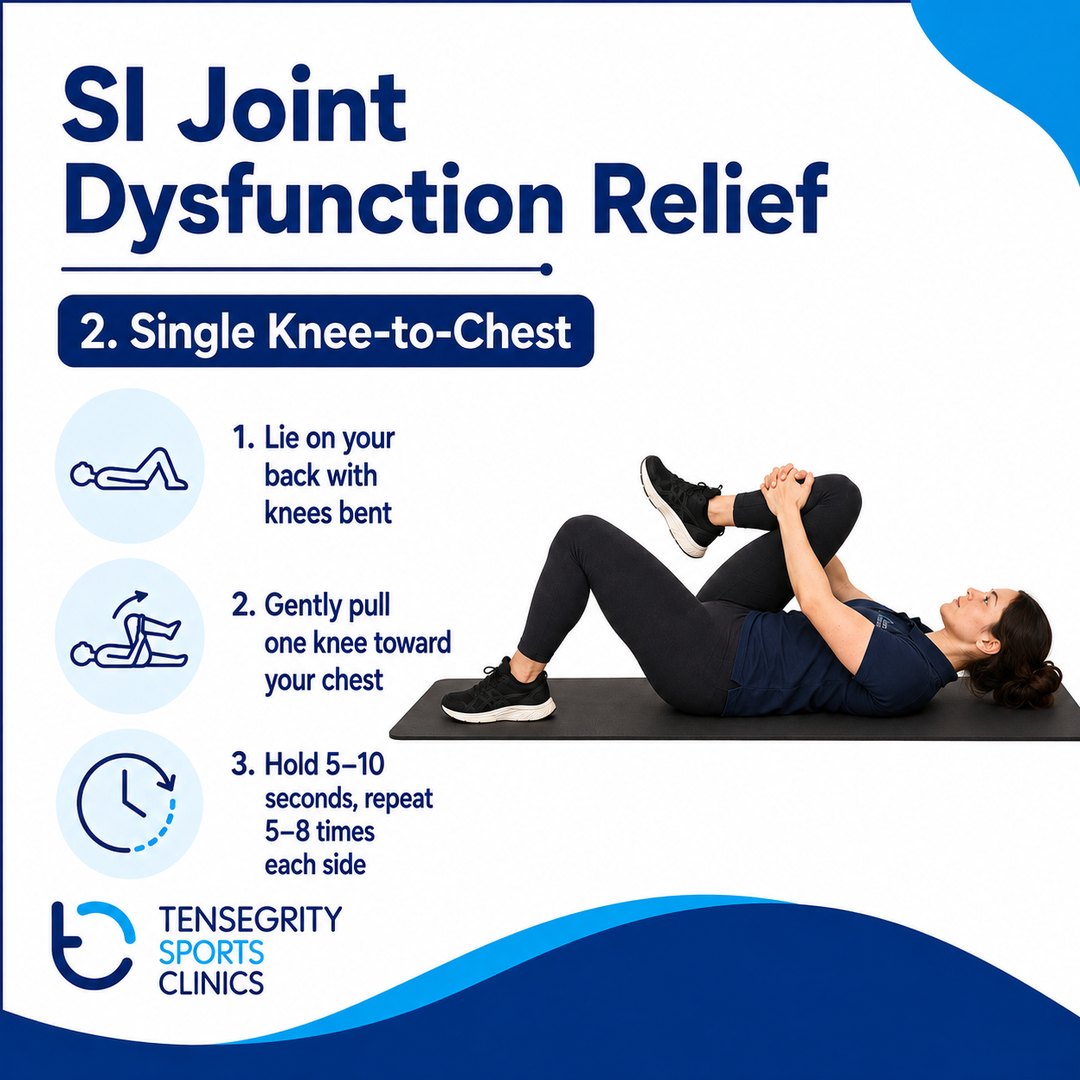 Single knee to chest, exercise 2 for SI joint dysfunction