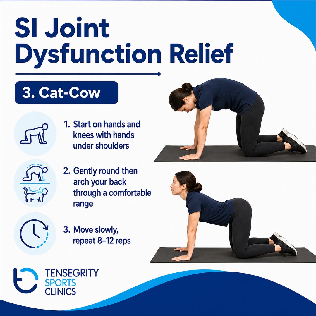 Cat cow, exercise 3 for SI joint dysfunction