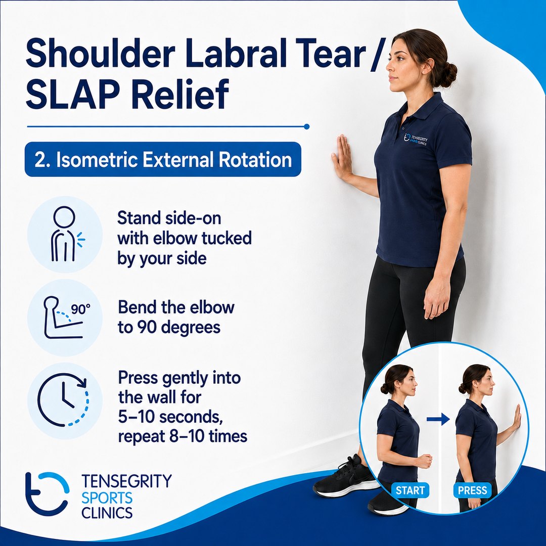 Isometric external rotation, exercise 2 for a shoulder labral (SLAP) tear