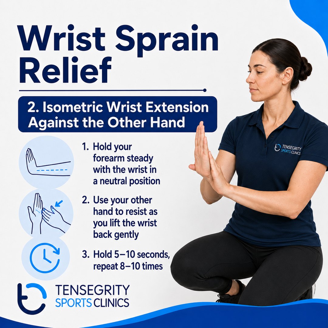 Isometric wrist extension, exercise 2 for a wrist sprain